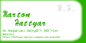marton hattyar business card